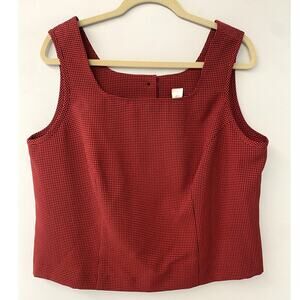 Vintage 90's Red & Black Women's Gingham Sleeveless Cropped Tank 16W